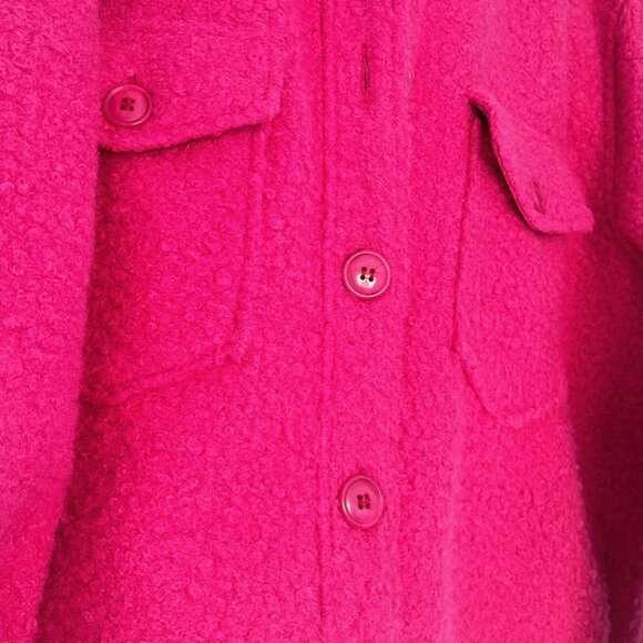 Bright Pink Neon Sherpa Jacket - Picture 2 of 5